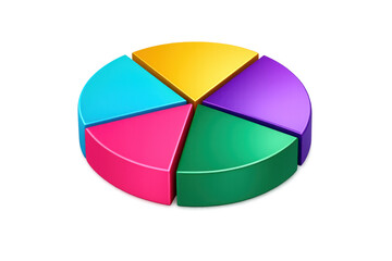 Fototapeta premium Multicolored 3d pie chart graphic illustrating data visualization, business analytics, and market share distribution for reports