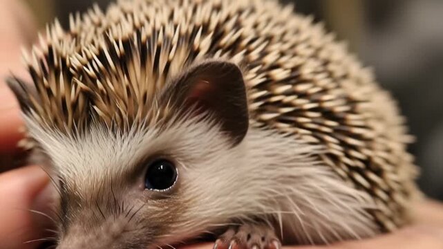 Babyigel schnuppert vorsichtig