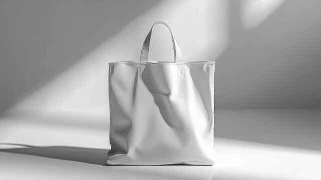 Video A plastic bag sits on top of a table, with nothing inside