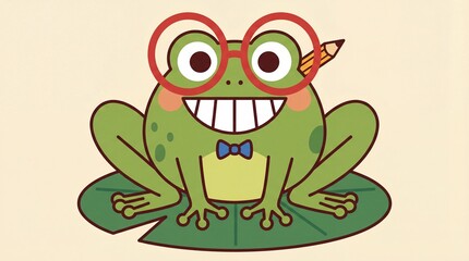 Fototapeta premium funny frog cartoon