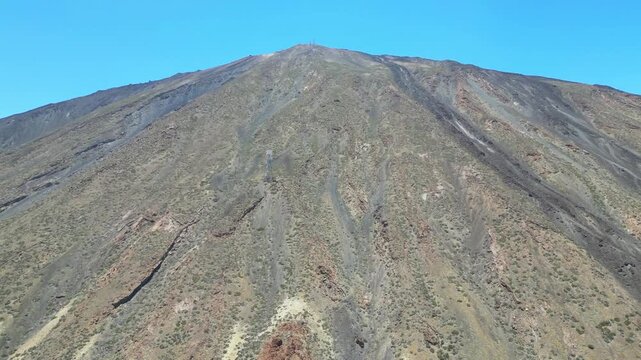 Teide Volcano in Tenerife, Canary Islands, Spain. Drone flight up