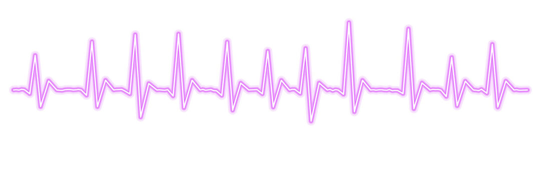 Purple sound wave pattern isolated on transparent background
