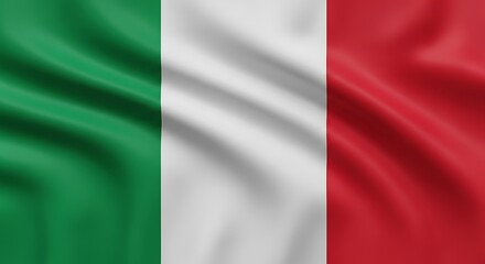 Obraz premium Italian flag waving in the wind with green white and red colors representing national pride and identity