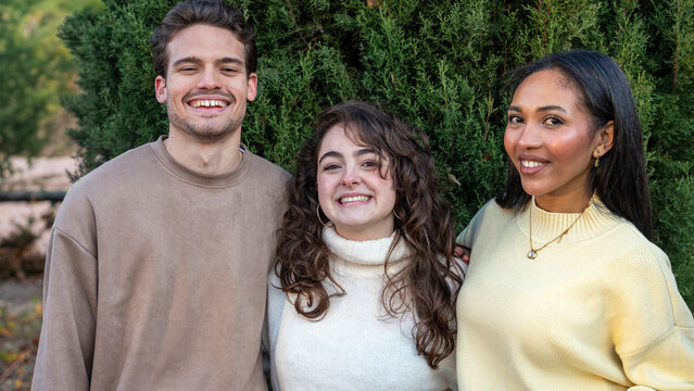 Smiling students on a university campus
