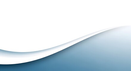 White background with wavy blue design element