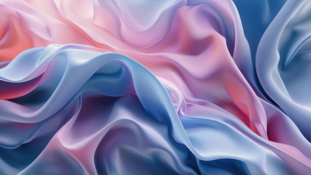 Video Close-up shot of pink and blue fabric with intricate patterns