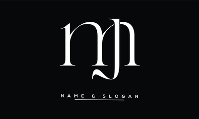 MJ, JM Abstract Letters Logo Monogram