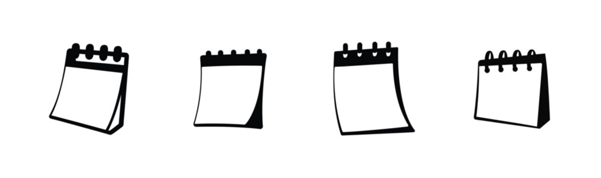 Four blank calendars in different orientations Vector, illustration