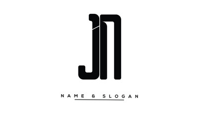 JN, NJ Abstract Letters Logo Monogram