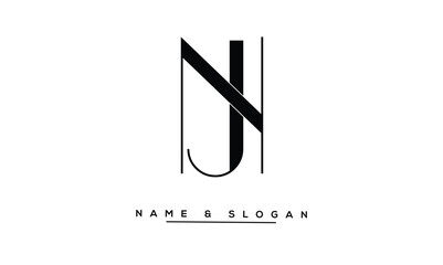 JN, NJ Abstract Letters Logo Monogram