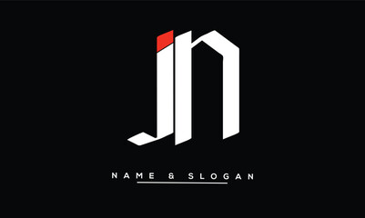 JN, NJ Abstract Letters Logo Monogram