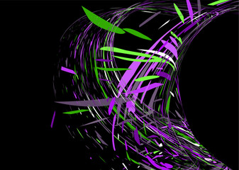 Multicolored paint splashes, dust particles, and debris are carried by the wind. Design for banners, posters, brochures, covers