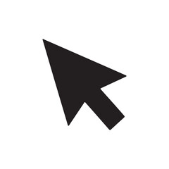 Cursor icon click silhouette vector flat illustration