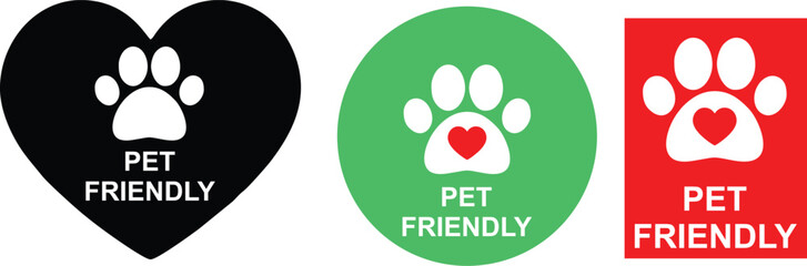 Pet Friendly sticker . Pet Friendly label . Badge icon 