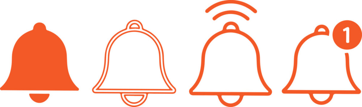 Sequence of notification bells Vector, illustration