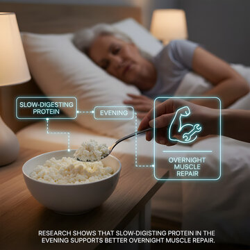 Evening Cottage Cheese Snack for Overnight Muscle Recovery and Better Sleep