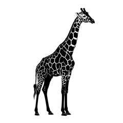 Obraz premium Tall Giraffe Silhouette Vector – Minimalist African Safari Wild Animal 