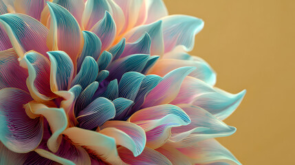 una flor de colores iridiscentes neon de fantasia y colorido delicado y hermoso artistico radiante dise&ntilde;o surrealista 