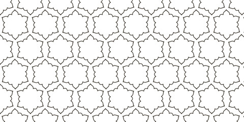 Fototapeta premium Seamless geometric floral background with repeating ornamental flower outlines
