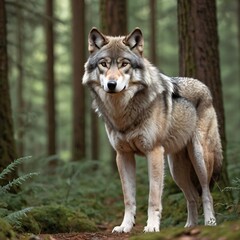 Obraz premium gray wolf canis lupus