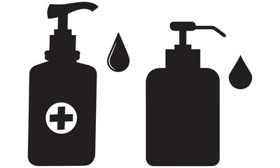 Obraz premium Hand Sanitizer Bottle Icon – Liquid Soap Pump Vector Design .