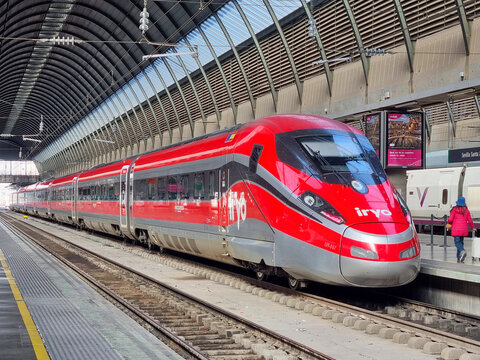 Cordoba, Espa&ntilde;a; 01-27-2026: An Iryo Company Train on the Main Platform