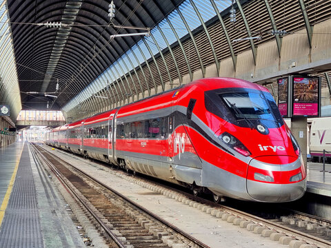 Cordoba, Espa&ntilde;a; 01-27-2026: An Iryo Company Train on the Main Platform