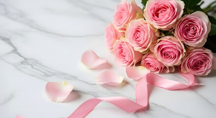 Beautiful pink roses bouquet for lovely mother's day celebration and gift ideas