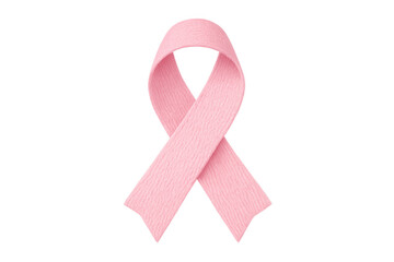 Pink awareness ribbon signifying breast cancer information, medical support, patient care, and healthcare on transparent background