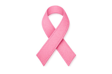 Pink ribbon awareness symbol representing breast cancer prevention, support, and global health advocacy on transparent background