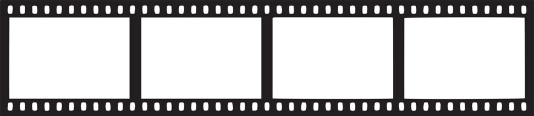 film strip icon isolated on transparent background. tape photo film strip frame, Video Film strip roll, Vector illustration