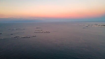 Atlantic Ocean Road in Norway winter landscape. The Atlantic Ocean Road with Storseisundet Bridge in winter (Nordmore, Norway).