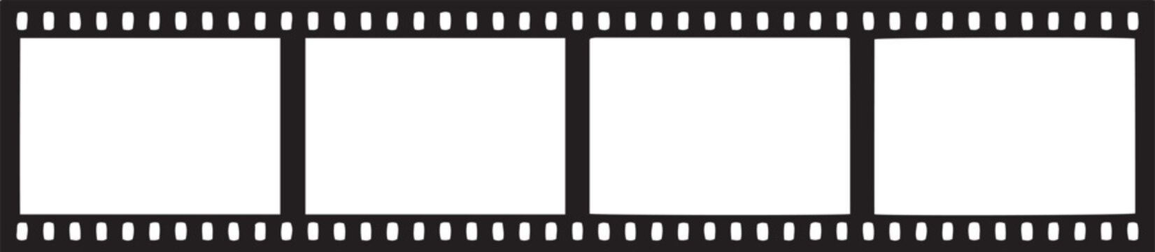 film strip icon isolated on transparent background. tape photo film strip frame, Video Film strip roll, Vector illustration