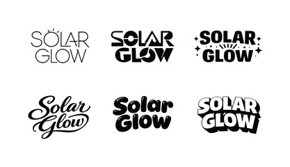 Fototapeta premium Elegant Lettering Variations. Modern Product Label. Set lettering. harmonious lettering variations of the same emblematic concept, each with different artistic