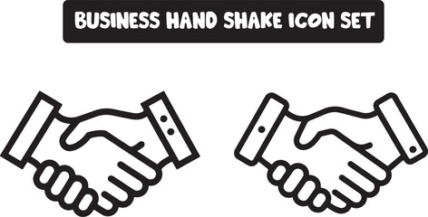 Obraz premium Handshake icon vector illustration showing business partnership and agreement concept