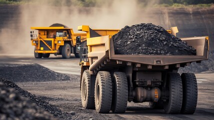 Obraz premium Heavy machinery at coal mine