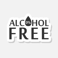 Alcohol free icon sticker isolated on gray background