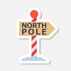 North pole icon sticker isolated on gray background