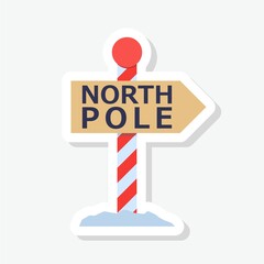 North pole icon sticker isolated on gray background