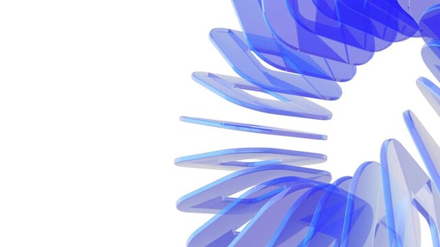 Blue glass effect 3d lopping animation