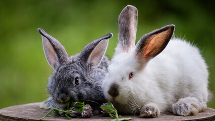 Black and White Hares in the Wild © ADAGIOstudio