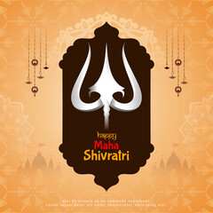 Happy Maha Shivratri traditional hindu Indian festival greeting card