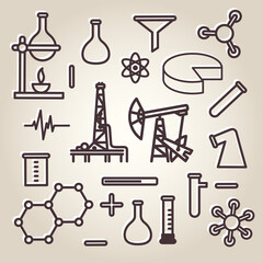 Obraz premium Minimalist Science Line Icons