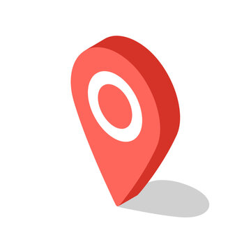 Red Location Map Pin Icon Symbol.