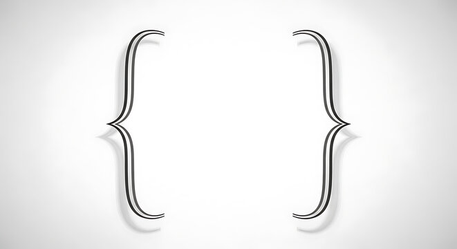 Code brackets on white background