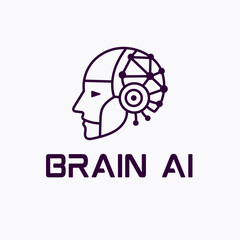 Brain AI on white background