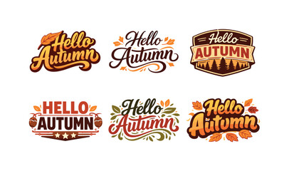 Fototapeta premium Dynamic Lettering Variations. Seasonal poster. Set lettering. harmonious lettering variations of the same emblematic concept, each with different artistic