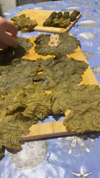 Dolma is a dish made from grape leaves and minced meat.