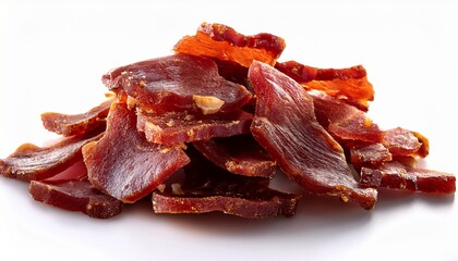 Closeup Pile Of Jerky Pork Cutout