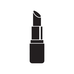 Obraz premium Minimal Lipstick Silhouette Icon – Black and White Cosmetic Vector